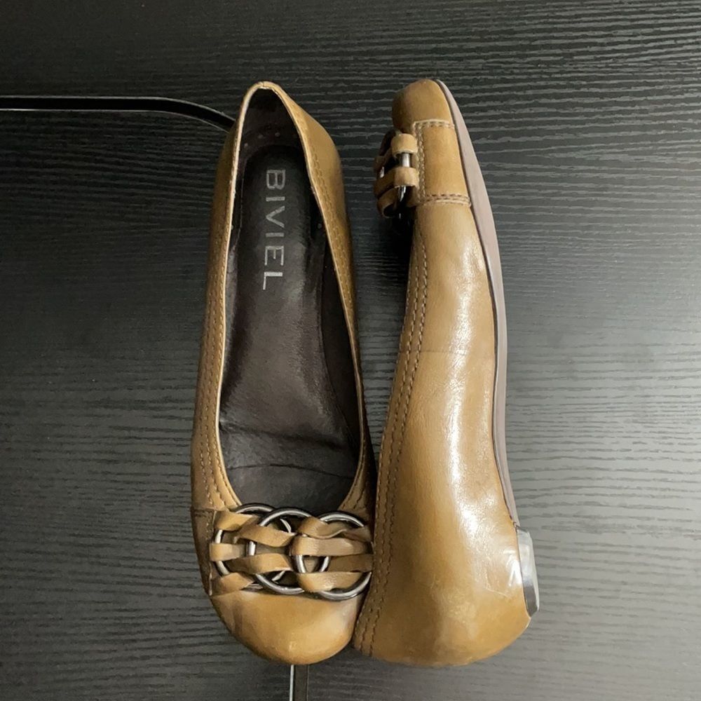 Bivel sold by Nordstrom Leather Braided Toe Covered Flat Slight Wedge Flat, 40
